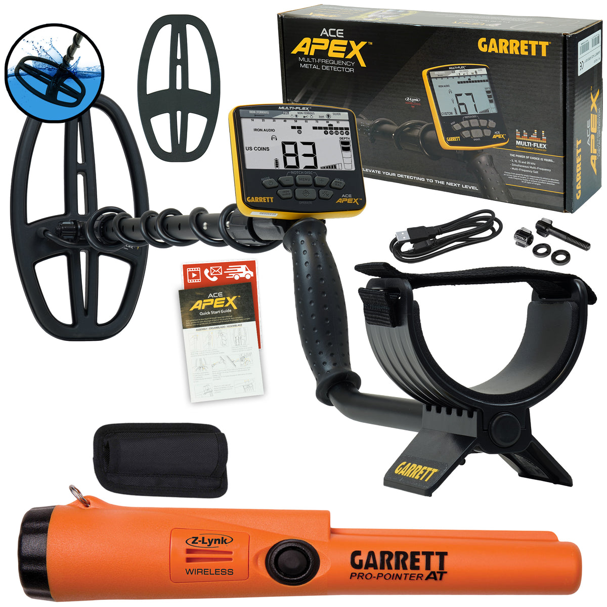 Garrett ACE 400 Metal Detector with Waterproof Coil Pro-Pointer at