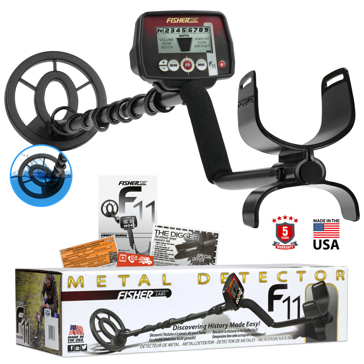 Fisher F11 Metal Detector With 7