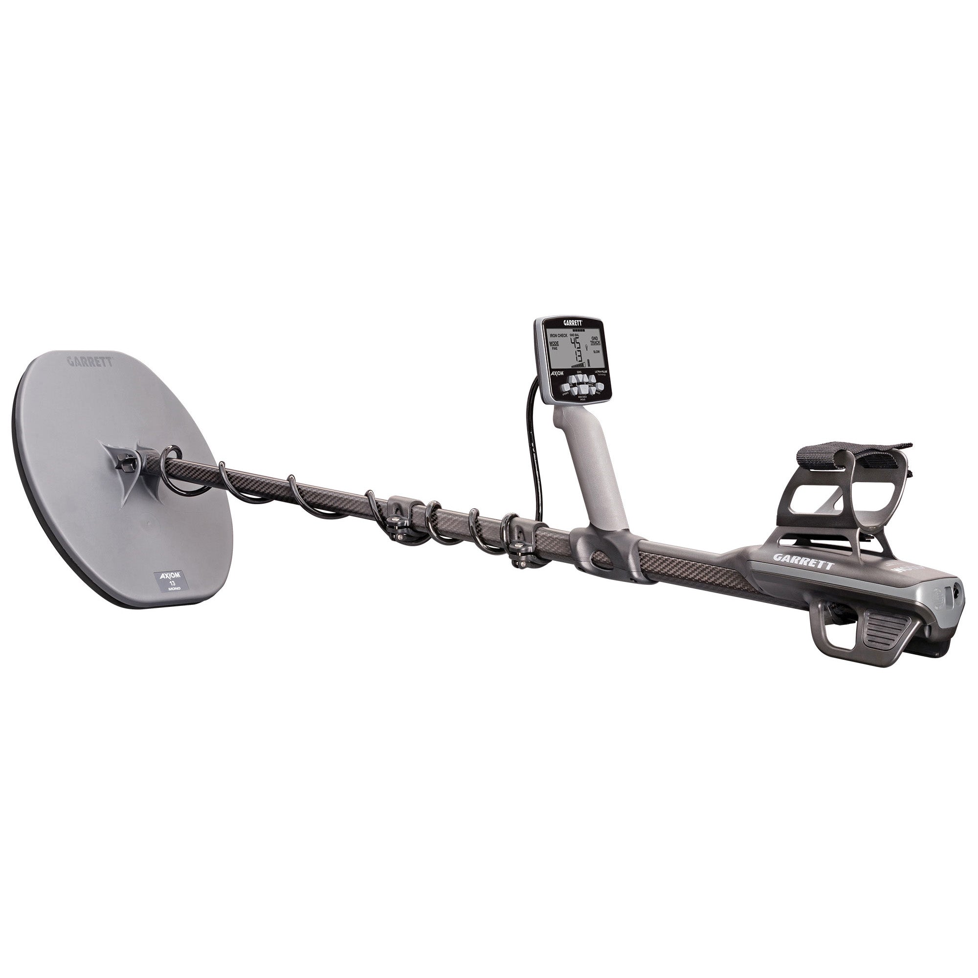 (Open Box) Garrett Axiom Metal Detector with 13"x11" Mono Coil, 11"x7" DD Coil and MS-2 Headphones