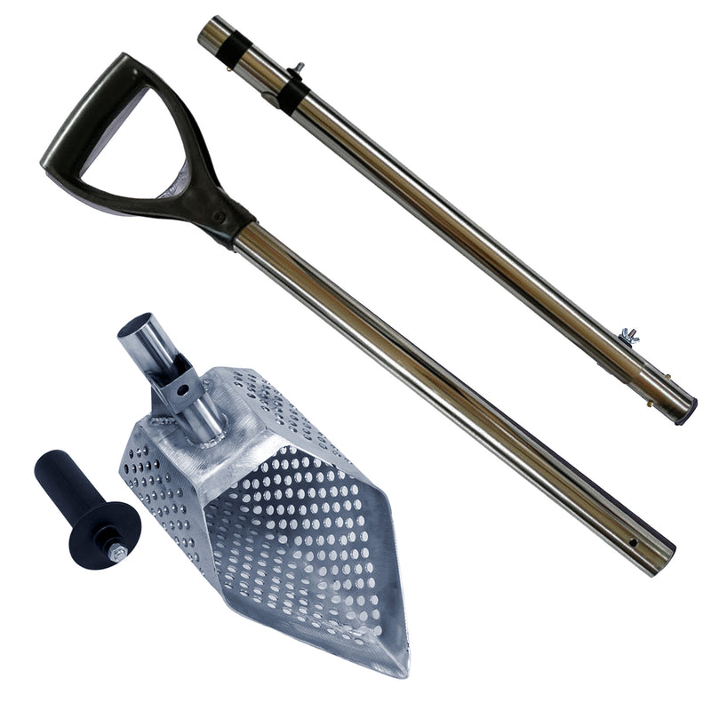 Dune Scoops Anaconda 11.5 x 6" Stainless Metal Detector Sand Scoop w/ 2 mount options