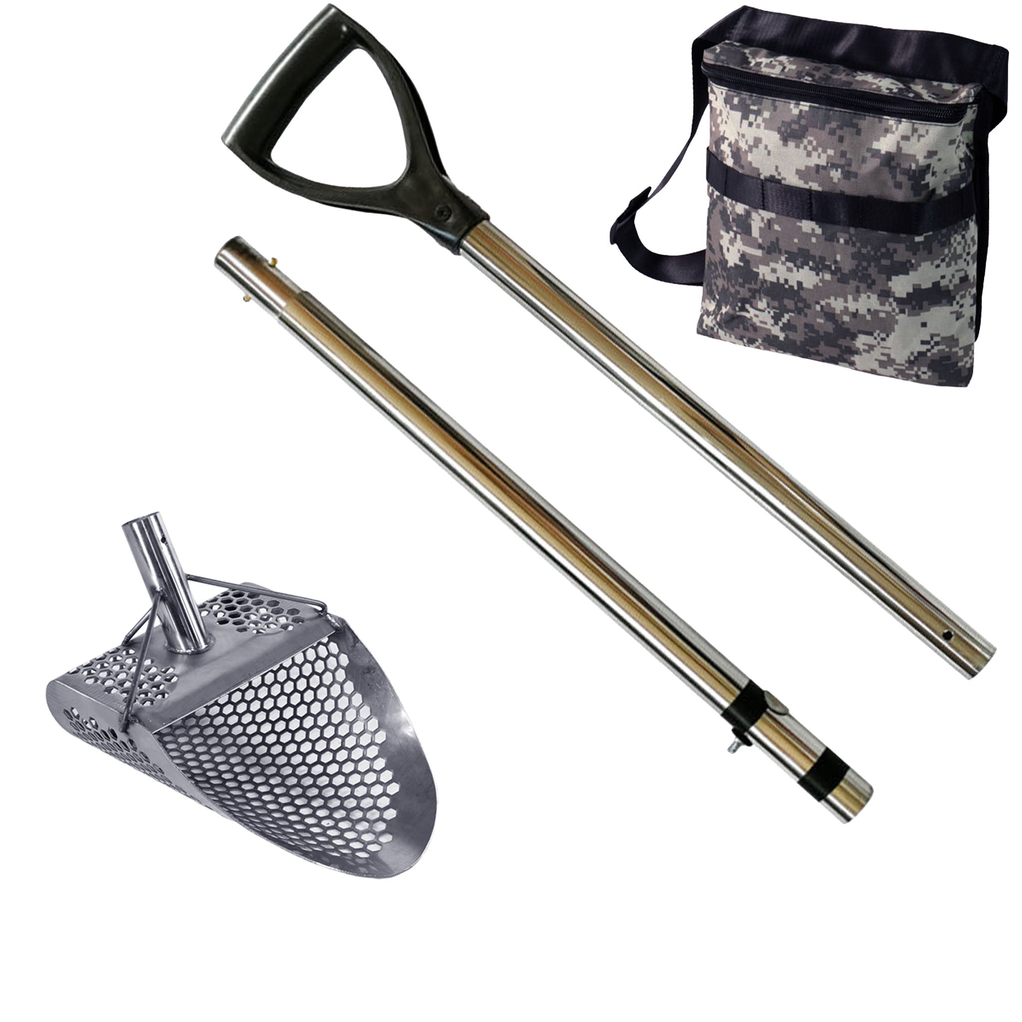 Dune Scoops Hydra 11" x 8" Stainless Steel Metal Detector Sand Scoop w/ Lg Hexagon Holes