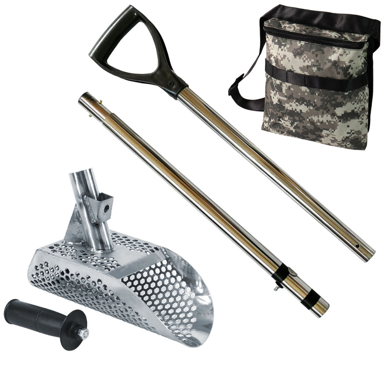 Dune Scoops Poseidon 10" x 5" Stainless Steel Metal Detector Sand Scoop Hexagon Holes