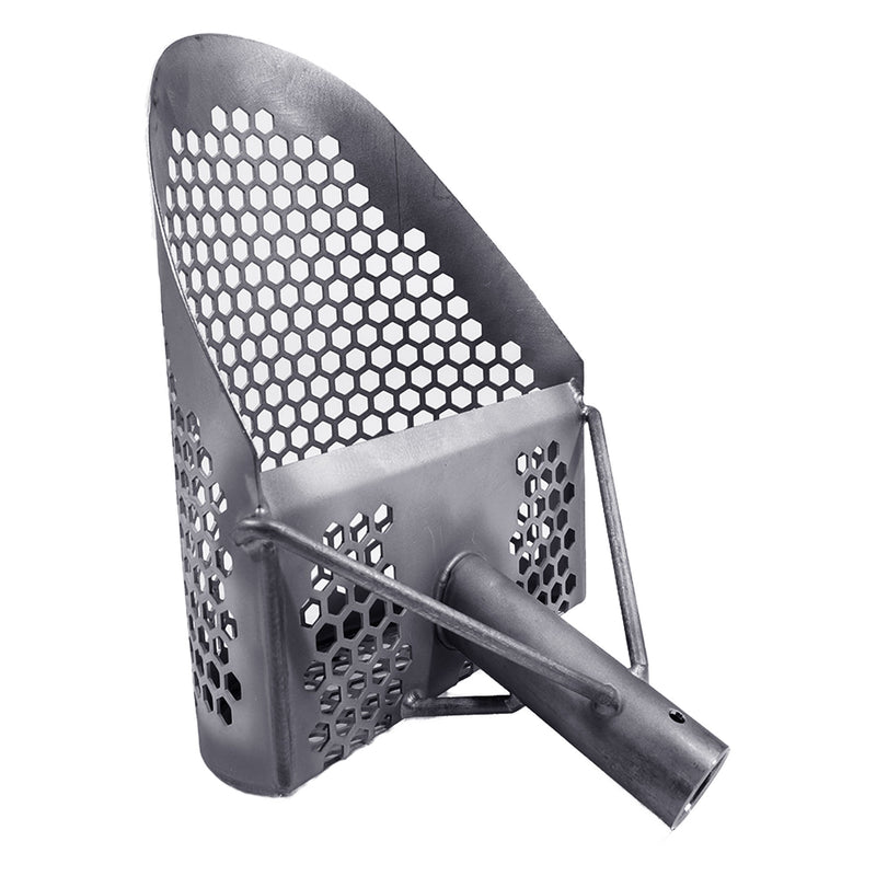 Dune Scoops Titanium Beach Sand Scoop 1.5mm Titanium Sheet /10 mm Hexahedron Holes and Titanium Rod with Handle