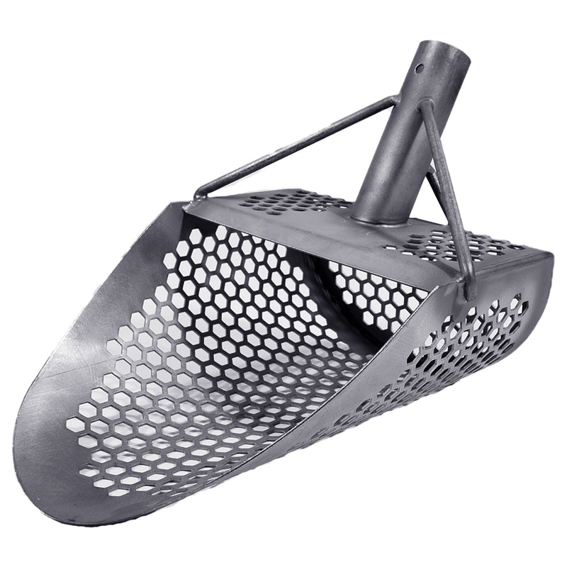 Dune Scoops Titanium Beach Sand Scoop 1.5mm Titanium Sheet /10 mm Hexahedron Holes and Titanium Rod with Handle