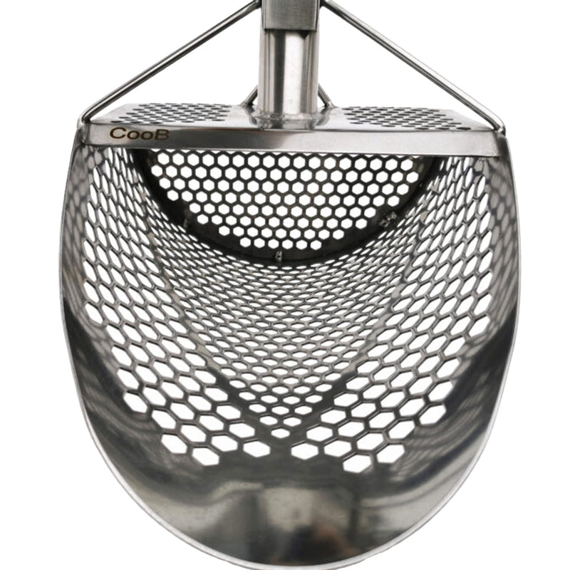 CooB 11.5" x 8" Stainless Steel Hand Sand Scoop - Hexagon Holes