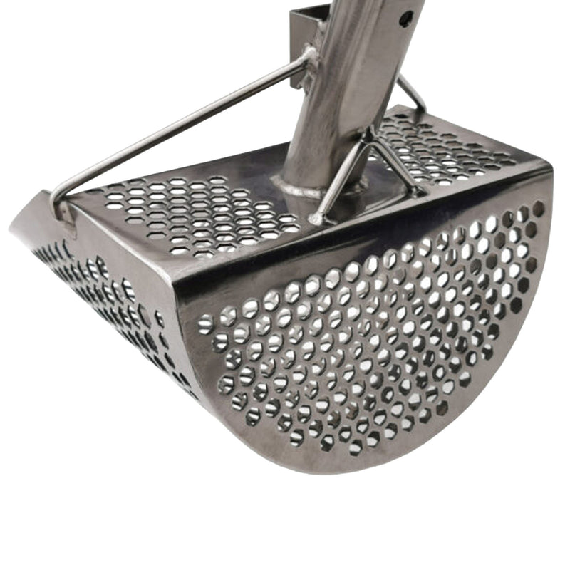 CooB 11.5" x 8" Stainless Steel Hand Sand Scoop - Hexagon Holes