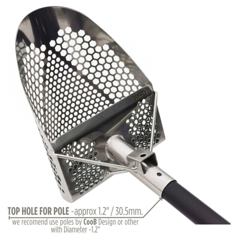 CooB 11.5" x 8" Stainless Steel Hand Sand Scoop - Hexagon Holes