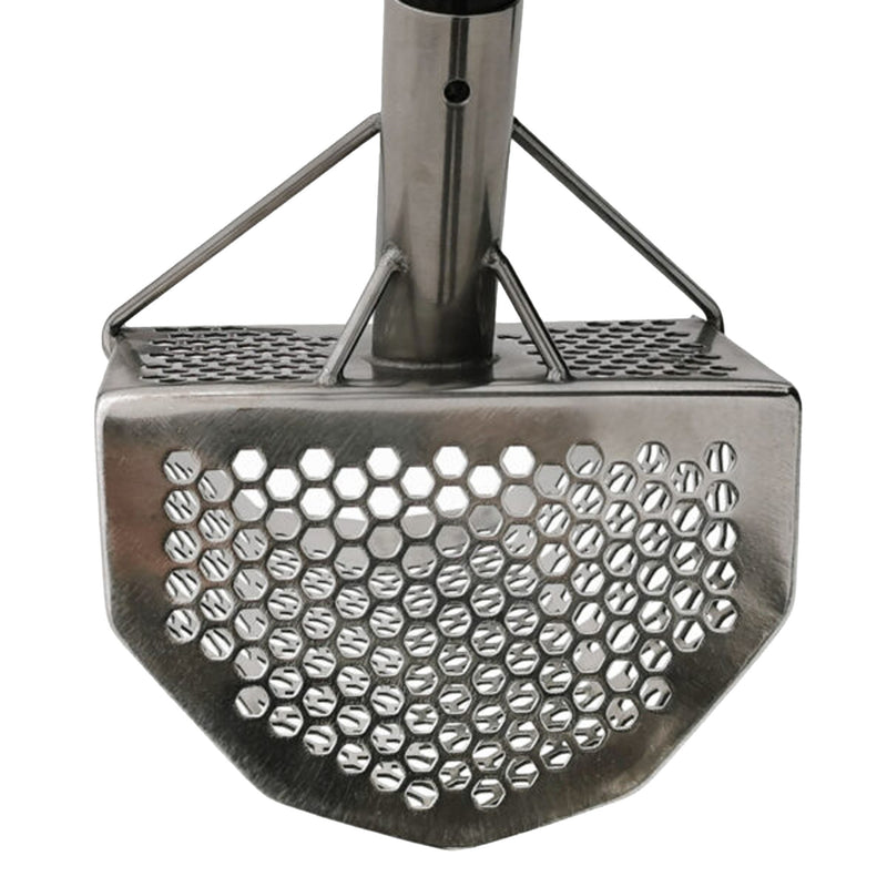 CooB 11.5" x 7" Stainless Steel Sand Scoop - Hexagon Holes