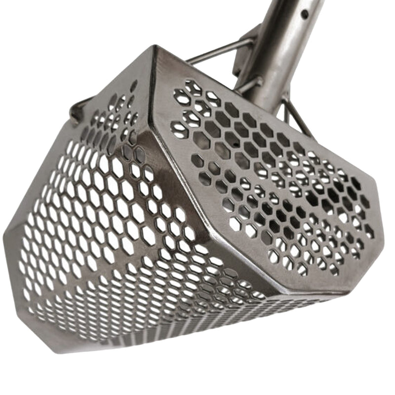 CooB 11.5" x 7" Stainless Steel Sand Scoop - Hexagon Holes