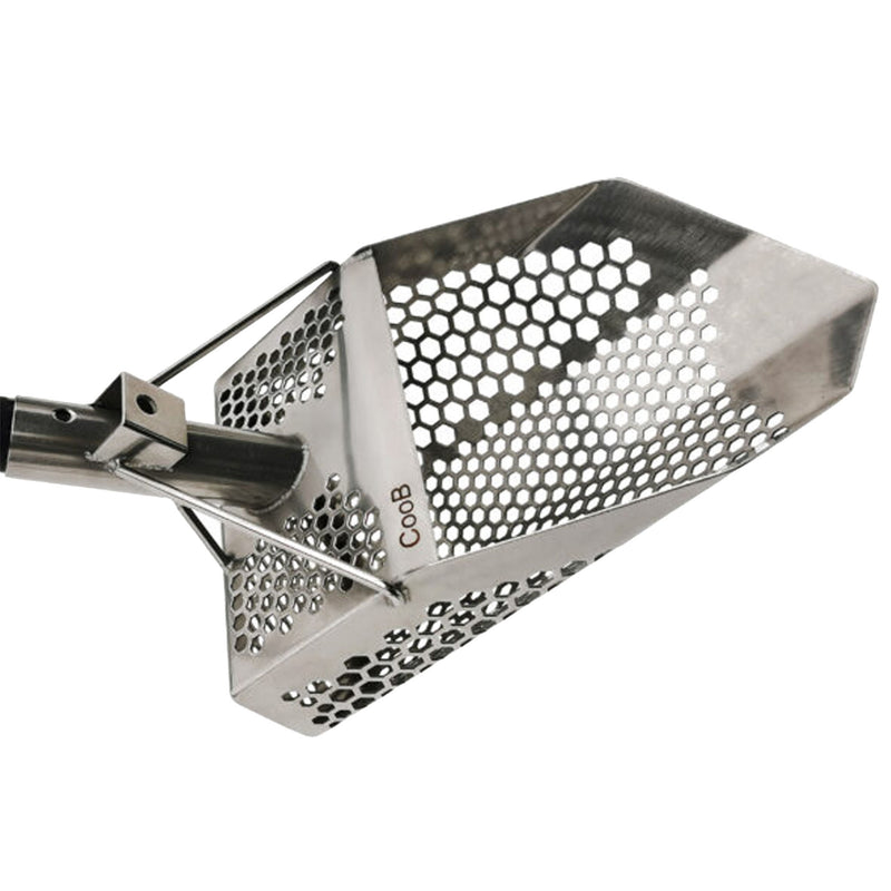 CooB 11.5" x 7" Stainless Steel Sand Scoop - Hexagon Holes