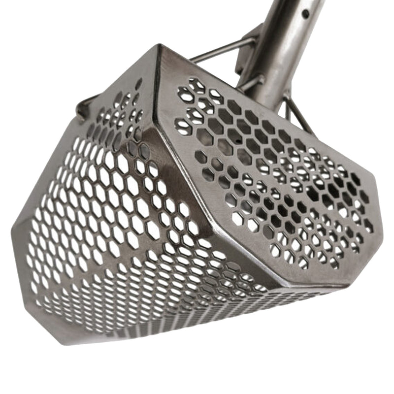 CooB 11.5" x 7" Stainless Steel Sand Scoop - Hexagon Holes