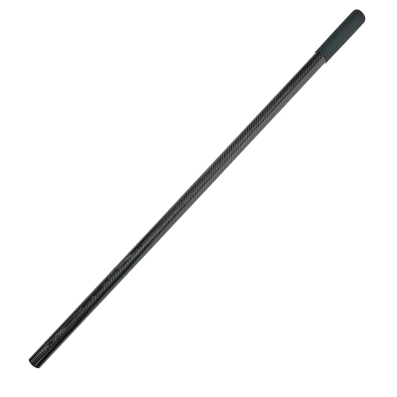 A long black carbon fiber replacement scoop pole with a textured grip on one end, shown diagonally on a white background.