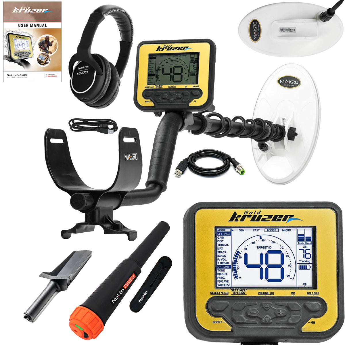 Nokta Gold Kruzer Detector Bundle with Pinpointer, and Digger