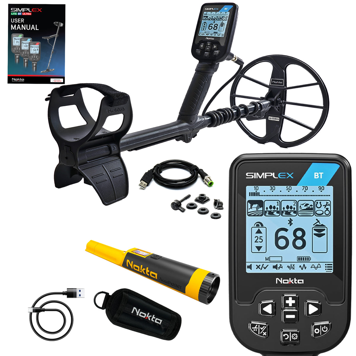 Nokta Simplex BT Waterproof Metal Detector with Accupoint Pinpointer