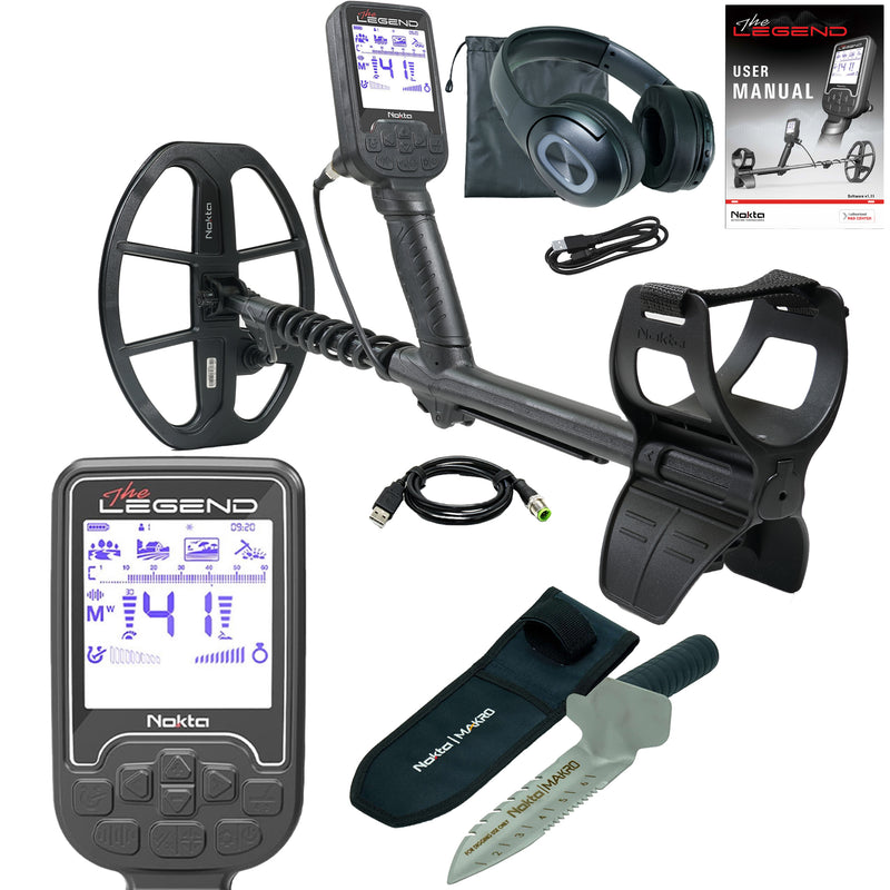 Nokta The Legend SMF Metal Detector w/ Wireless Headphones and LG30 12" x 9" Coil