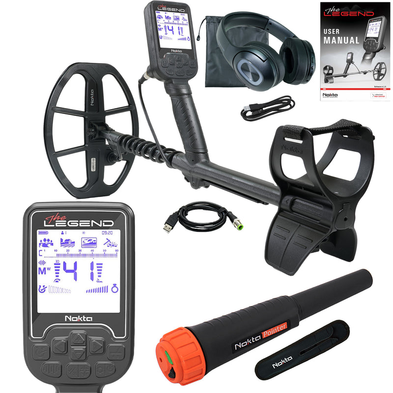 Nokta The Legend SMF Metal Detector w/ Wireless Headphones and LG30 12" x 9" Coil