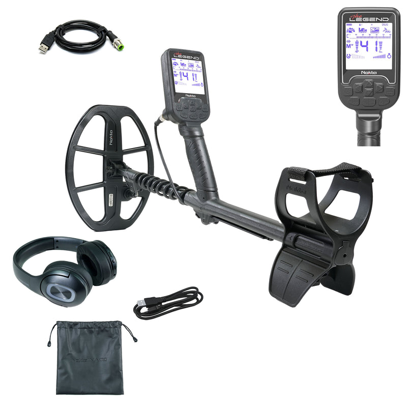 Nokta The Legend WHP Metal Detector w/ Wireless Headphones with LG15 6" Waterproof Search Coil