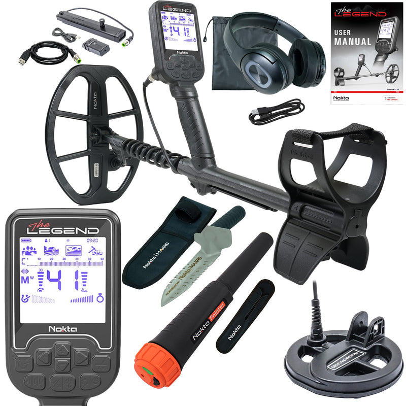 Nokta The Legend SMF Metal Detector Pro Pack w/ Wireless Headphones and LG30 12" X 9" Coil