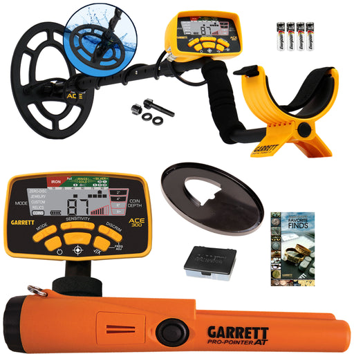 Garrett ACE 300 Metal Detector Special w/ Pinpointer, Box, and Book