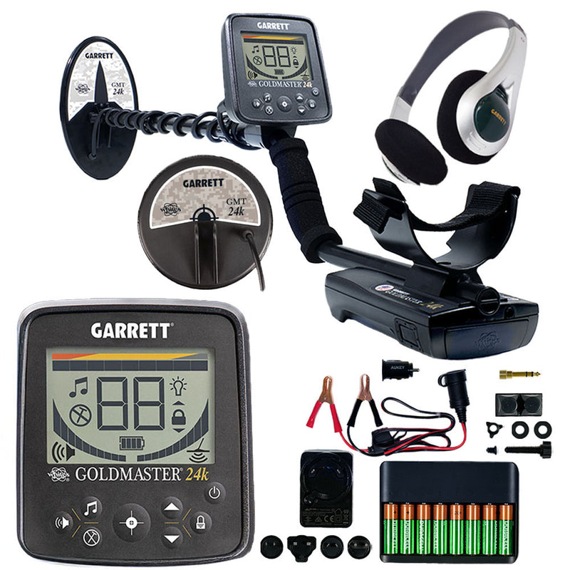 Garrett Goldmaster 24k Metal Detector w/ 6" x 10" DD Elliptical and 6" Round Concentric Coils