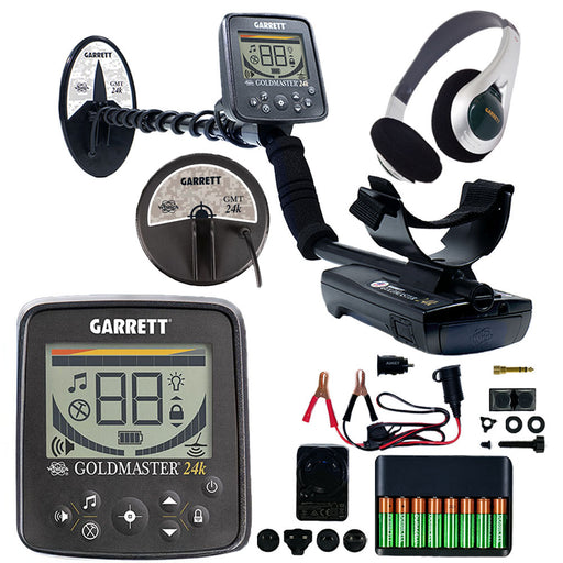 Garrett Goldmaster 24k Metal Detector w/ 6" x 10" DD Elliptical and 6" Round Concentric Coils
