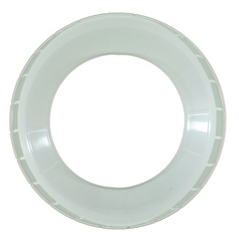 back view of white round coil cover for the Z18 coil on white background