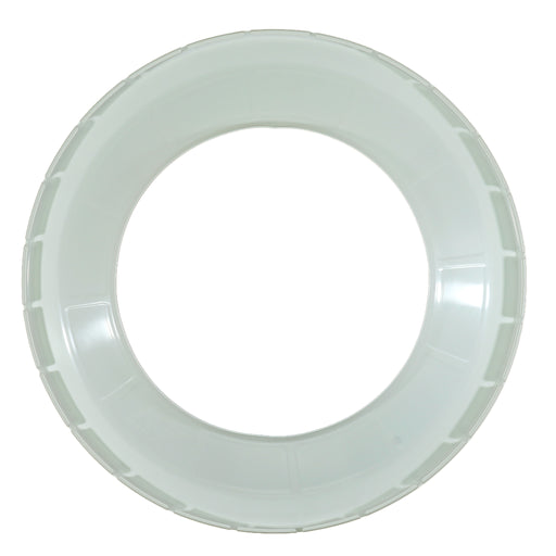 back view of white round coil cover for the Z18 coil on white background