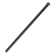 A long black fiberglass shaft with a circular pivot hole at one end and a small red ring near the other, shown on a plain white background.