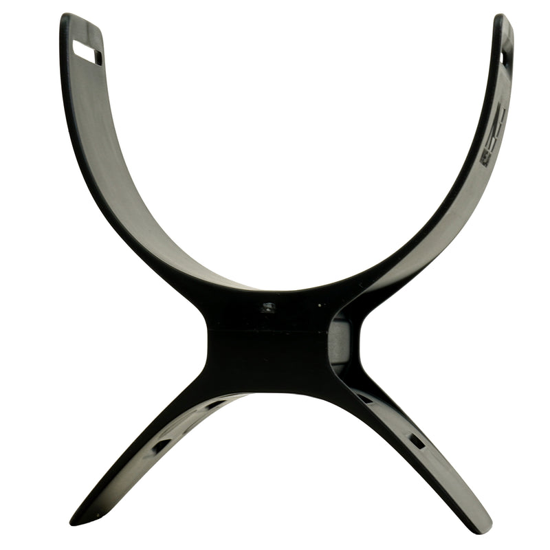 Black plastic arm rest for the Vanquish V60 series with Minelab logo on side shown on a white background.