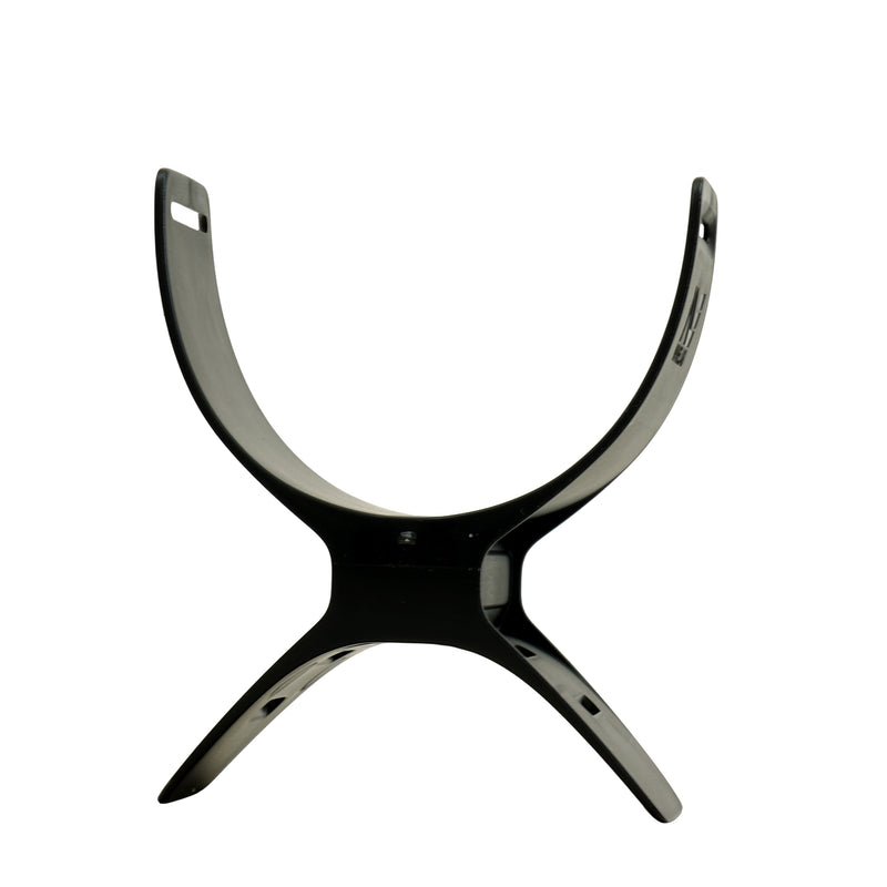 Black plastic arm rest for the Vanquish V60 series with Minelab logo on side shown on a white background.