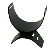 Black plastic arm rest for the Vanquish V60 series with Minelab  side shown on a white background.