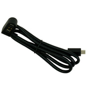 A black USB-C to USB-A charging cable with a coiled cord shown on a plain white background.