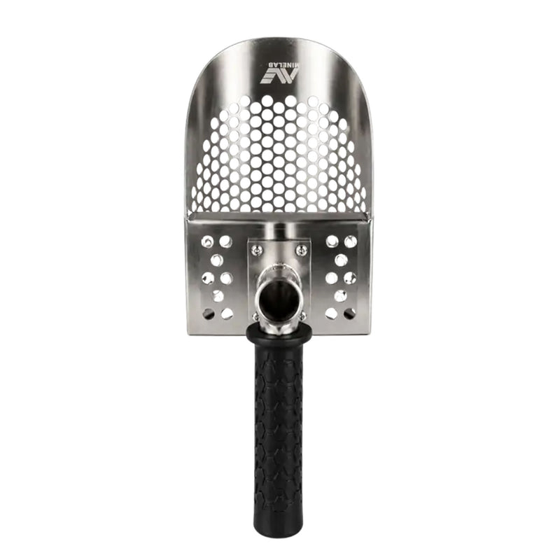 Minelab stainless steel sand scoop with black handle