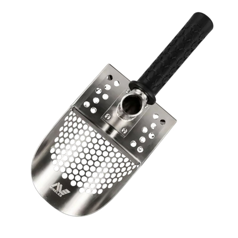 Minelab stainless steel sand scoop with black handle