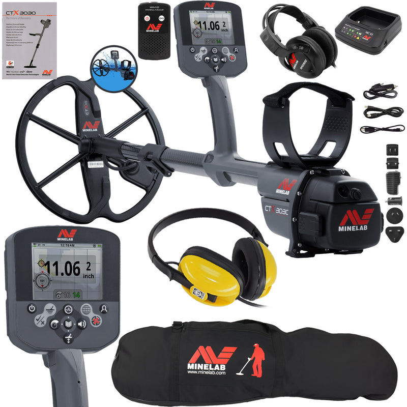 Minelab CTX 3030 Metal Detector with 11” Coil, Waterproof Headphones and Bag