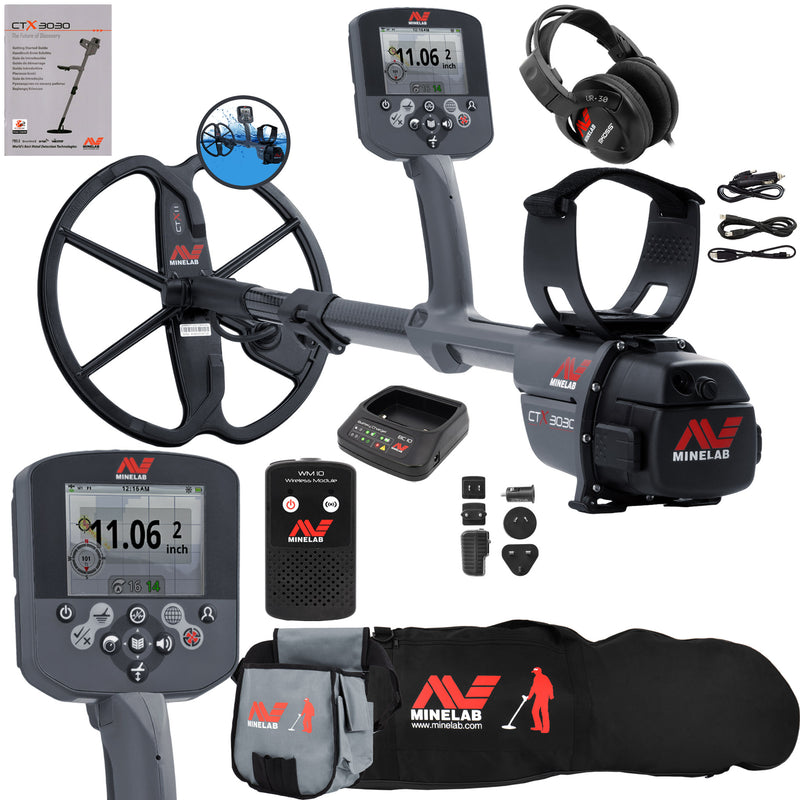 Minelab CTX 3030 Ultimate Waterproof Metal Detector with Carry Bag, Finds Pouch
