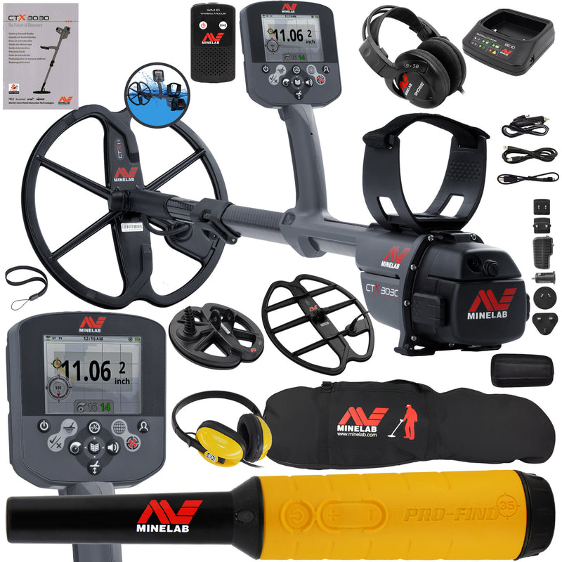 Minelab CTX 3030 Waterproof Metal Detector w/ Pro Find 35, 3 Search Coils & More