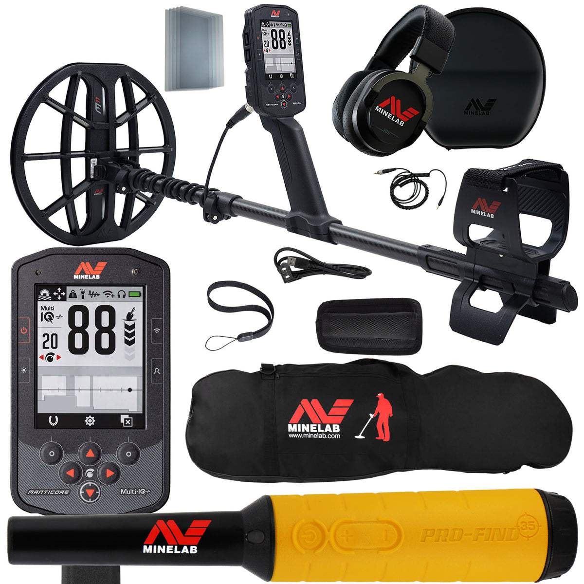 MINELAB Manticore High Power Metal Detector with Pro Find 35 Pinpointer & Carry Bag