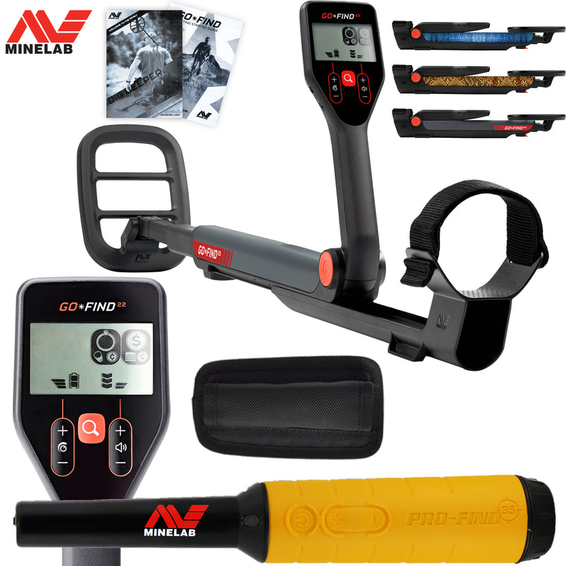 Minelab GO FIND 22 Metal Detector with PRO FIND 35 Pinpointer & Holster