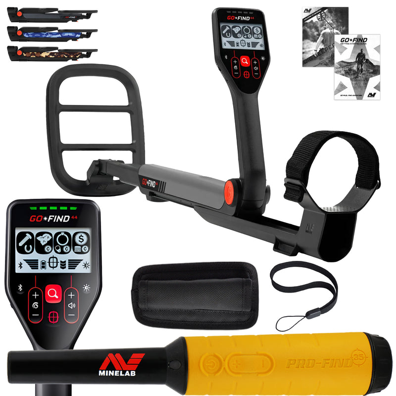 Minelab GO FIND 44 Metal Detector with PRO FIND 35 Pinpointer & Holster