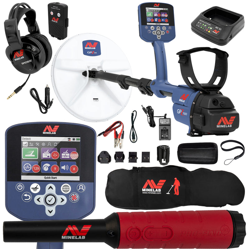 Minelab GPZ 7000 All Terrain Gold Metal Detector with Pro-Find 40 and Carry Bag