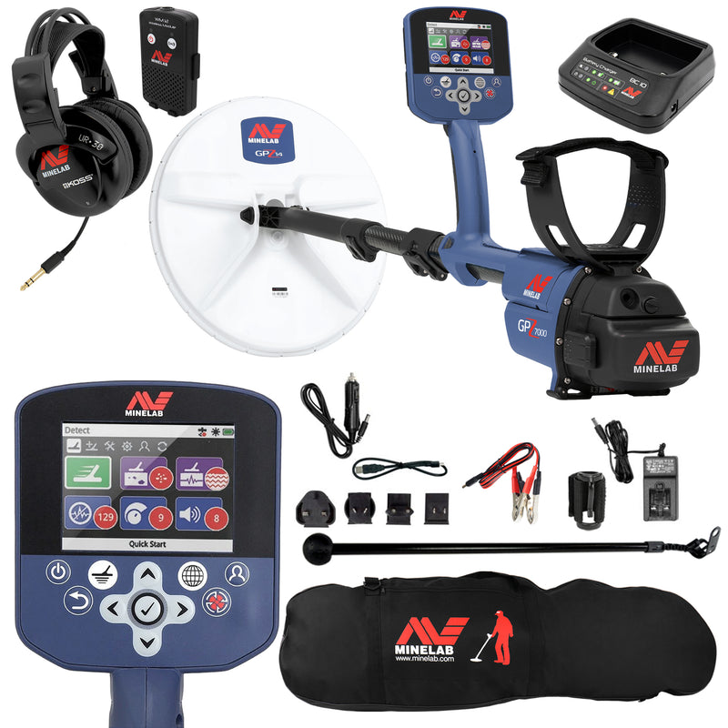 Minelab GPZ 7000 All Terrain Gold Metal Detector with Black Padded Carry Bag