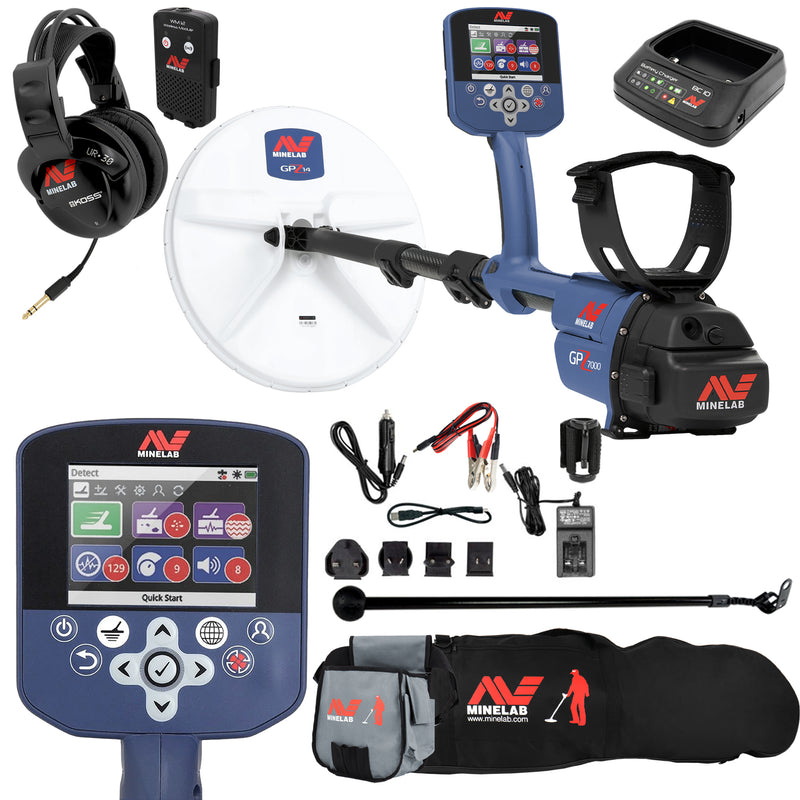 Minelab GPZ 7000 All Terrain Gold Metal Detector with Carry Bag, Finds Pouch
