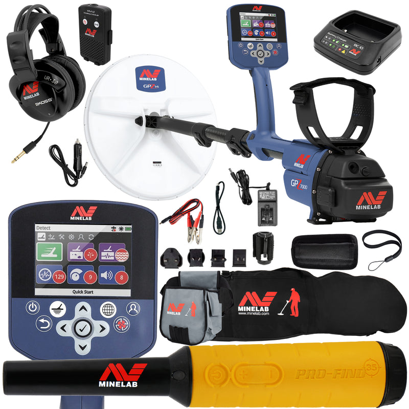 Minelab GPZ 7000 All Terrain Gold Metal Detector with Pro Find 35, Carry Bag
