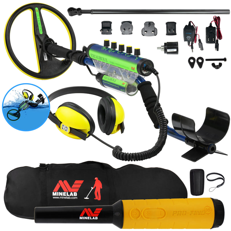 Minelab Excalibur II 1000 Waterproof Detector w/ Pro Find 35 & Carry Bag