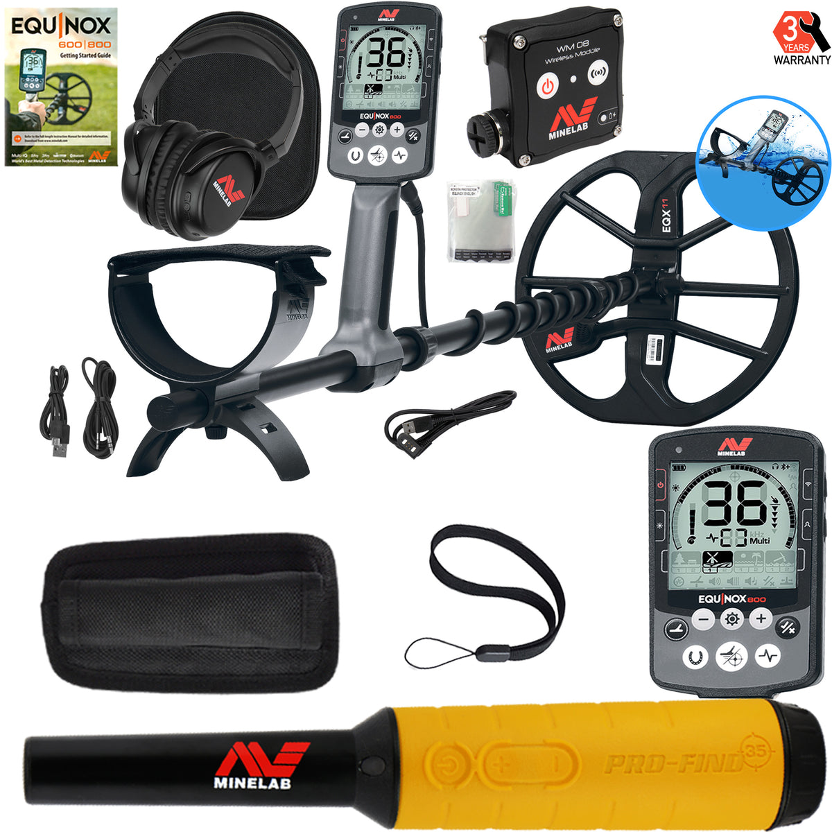 Minelab EQUINOX 800 Multi-IQ Metal Detector with Pro-Find 35 Pinpointer