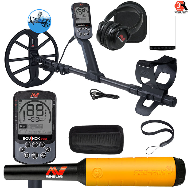 Minelab EQUINOX 700 Multi-IQ Metal Detector w/Pro-Find 20 Pinpointer