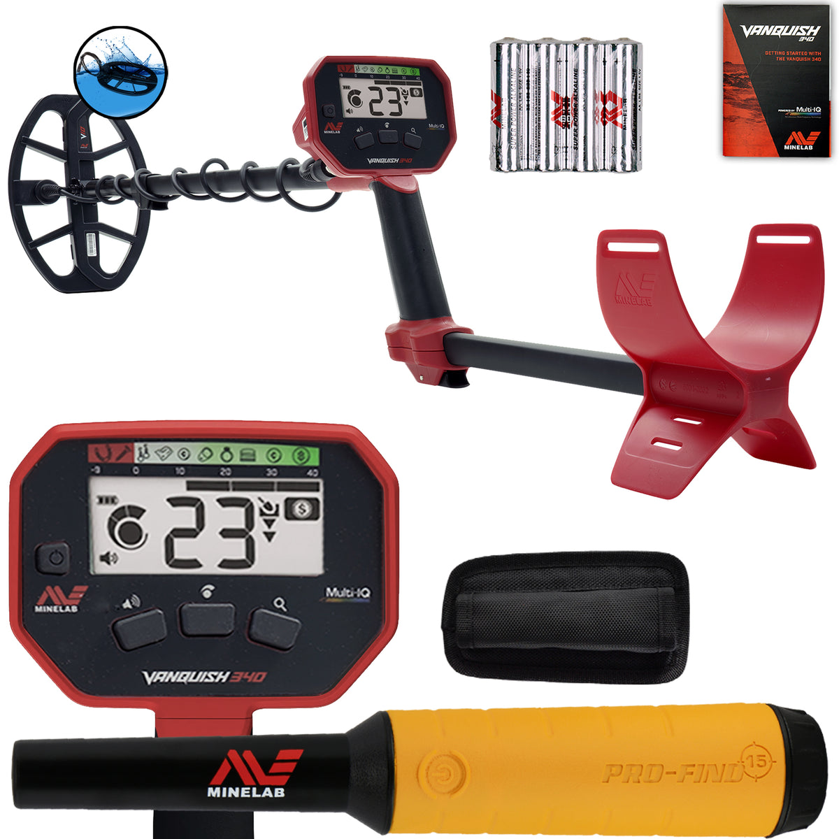 Minelab VANQUISH 340 Detector with 10 x 7 Coil and Pro-Find 15 Pinpointer