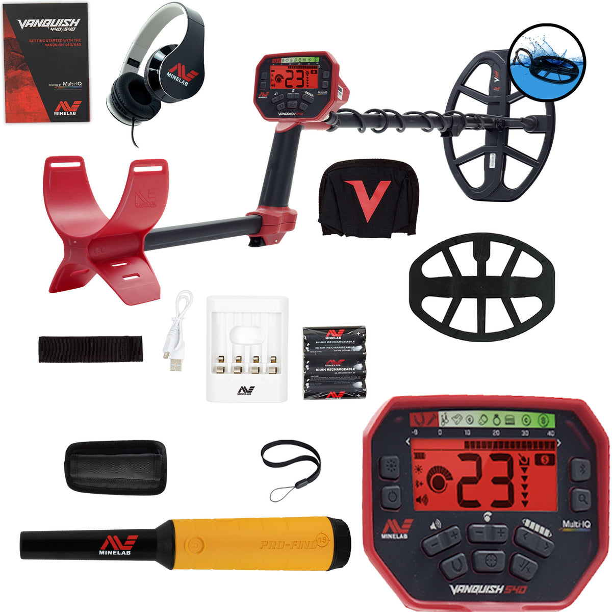 Minelab VANQUISH 540 Detector with 12 x 9 Coil and Pro-Find 15 Pinpointer