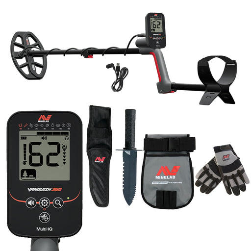 Minelab VANQUISH 360 Metal Detector Bundle with Multi-IQ Technology includes Minelab Adventure Pack